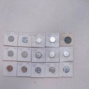 Lot of 15 Older Canadian Coins